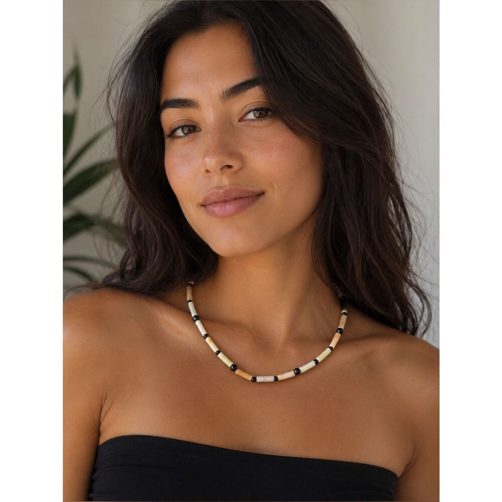 Yellow and Orange Necklace A1289